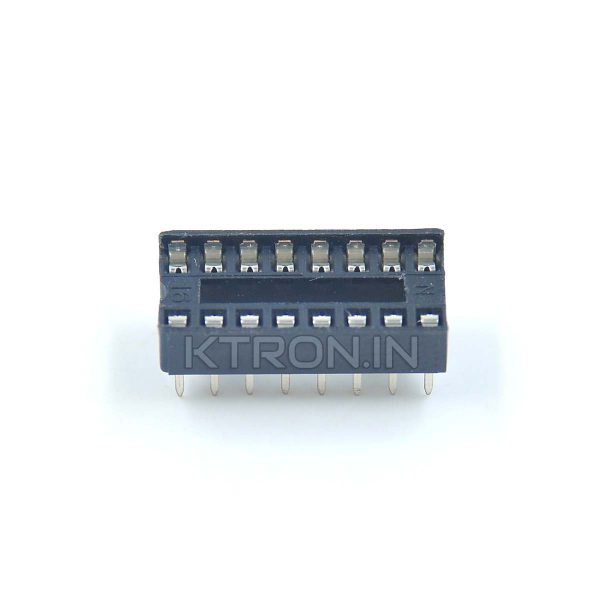 16 Pin IC Socket / Base - DIP - 2.54mm Pitch - KTRON India