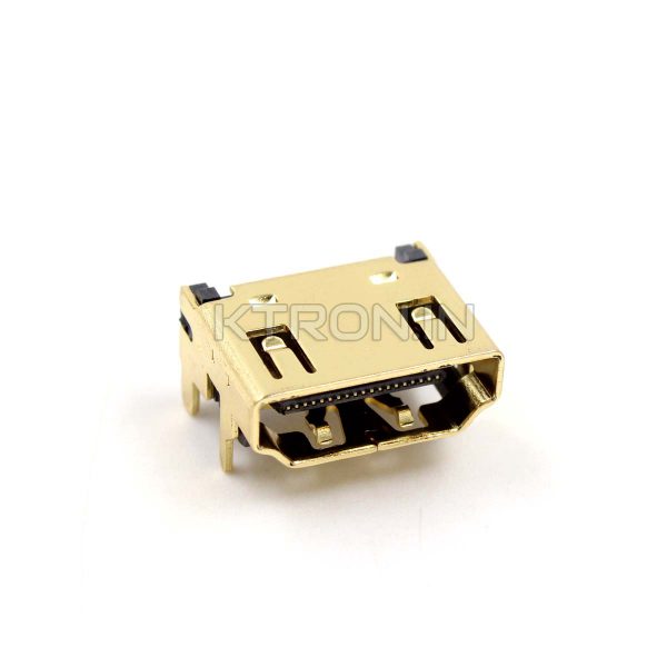 KSTC1838 HDMI Type A 19-Pin Female Connector SMD Right-Angle Gold Plated